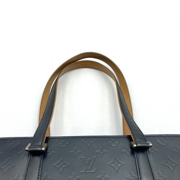 LOUIS VUITTON Navy Monogram Leather Tote Bag - Picture 6 of 13
